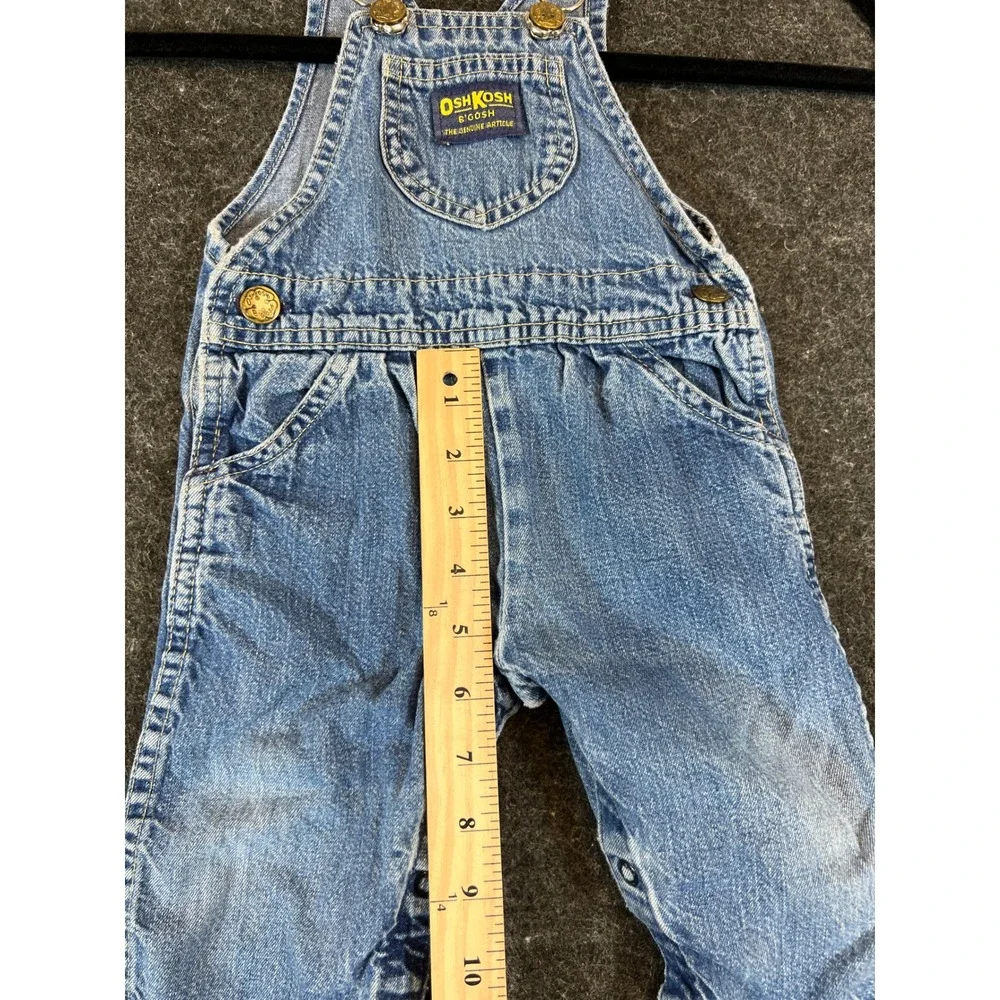 Vintage OshKosh Bgosh Denim Overalls 12 Months Made in USA Blue Vestbak 3511 F